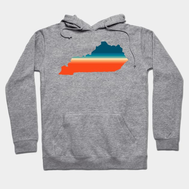 Kentucky State Retro Map Hoodie by n23tees